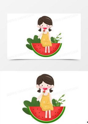 夏日吃瓜手绘,一场视觉与味蕾的盛宴