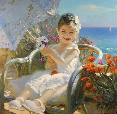 吃瓜女孩画油画,捕捉日常生活的艺术瞬间