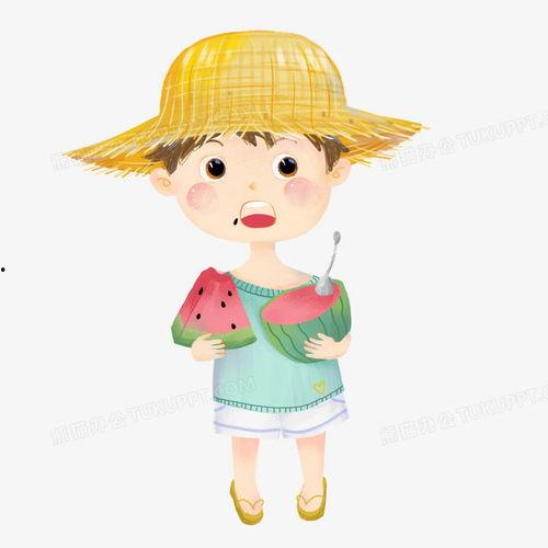 吃瓜头像小男孩